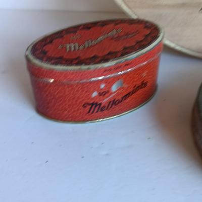 Vintage Bond Street Pipe Tobacco tin, mint tin, and wooden pie box