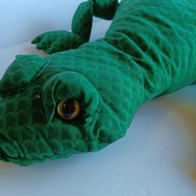 Green fabric lizard 45" long with bean bag like feet