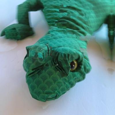 Green fabric lizard 45" long with bean bag like feet