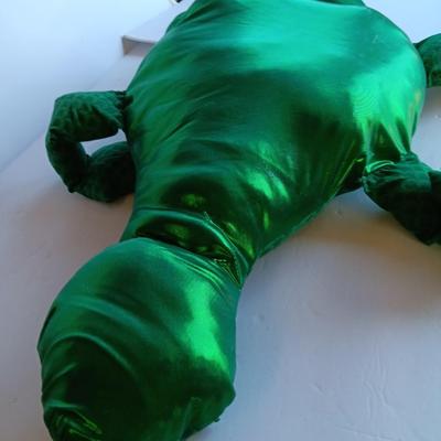 Green fabric lizard 45" long with bean bag like feet