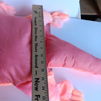 FUN! Pink / Orangish tie die like fabric lizard 45" long with bean bag like feet