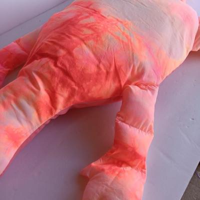 FUN! Pink / Orangish tie die like fabric lizard 45" long with bean bag like feet