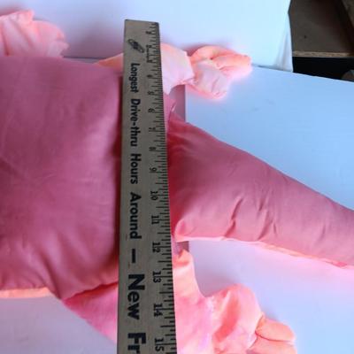 FUN! Pink / Orangish tie die like fabric lizard 45" long with bean bag like feet