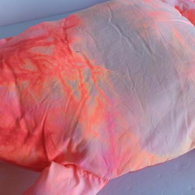 FUN! Pink / Orangish tie die like fabric lizard 45" long with bean bag like feet