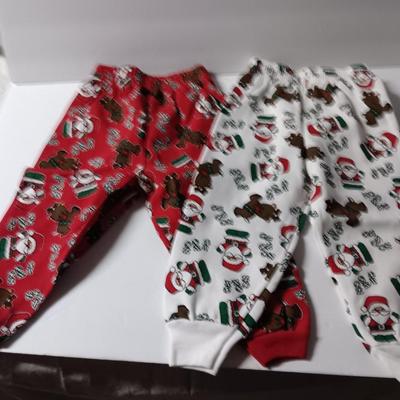 Two Pair of Christmas themed Toddler sweatpants Size 18 months and 2T