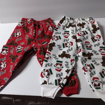 Two Pair of Christmas themed Toddler sweatpants Size 18 months and 2T
