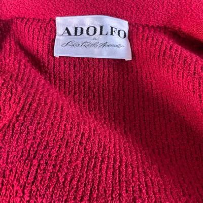 Lot 626 Adolfo @ Saks Fifth Avenue Red Wool Jacket & Matching Skirt