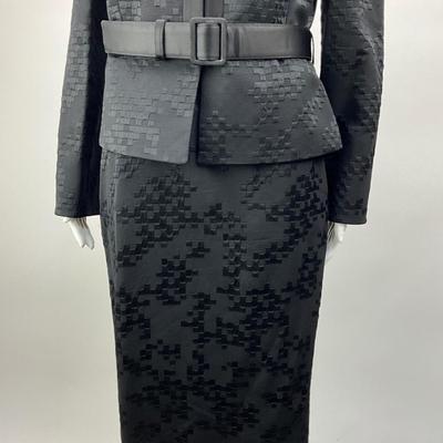Lot 631. Tahari Black Ribbon Woven Suit Set