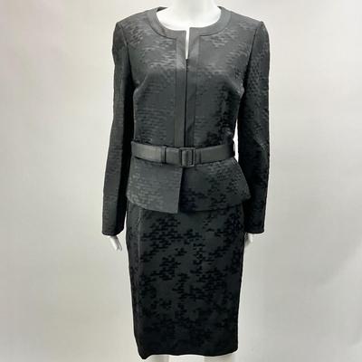 Lot 631. Tahari Black Ribbon Woven Suit Set