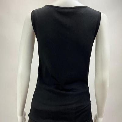 Lot 635 PRADA Black Tank Top with Flowers and Bead Work