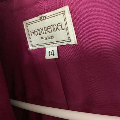 624 Henri Bendel Plum Suit Size 14