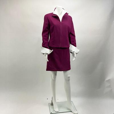 624 Henri Bendel Plum Suit Size 14