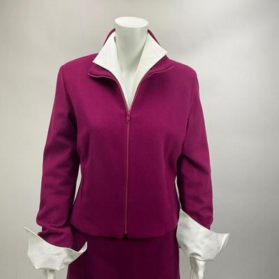624 Henri Bendel Plum Suit Size 14