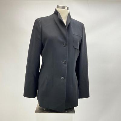 Lot 640 Giorgio Armani High Collar Black Blazer/Jacket  â€œ Classic Style â€œ Size 44