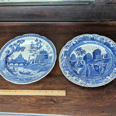 2 Lovely Spode Blue Room Collection Plates