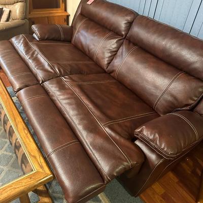 Large Brown Reclining Sofa