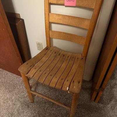 Single old Wood Slat Chair