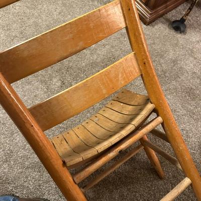 Single old Wood Slat Chair