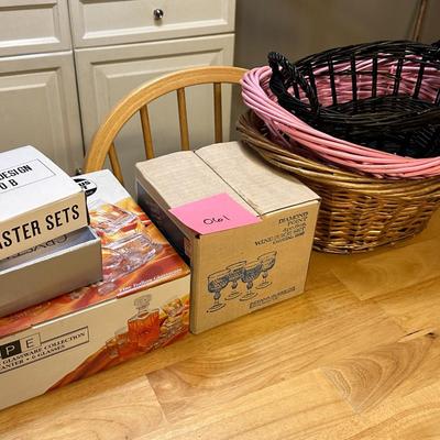 Mixed Table Lot Baskets and Closed boxed Items