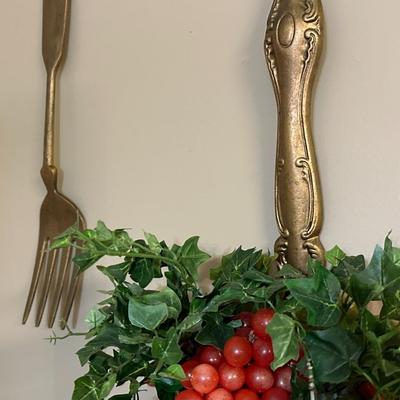 Wall Decor of Pot Metal Spoon Fork and Ladle