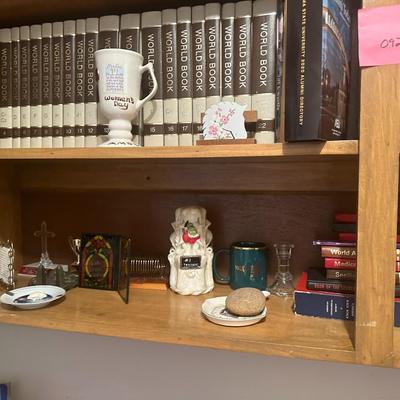 All books and items on shelves