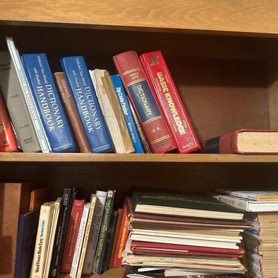 All books and items on shelves