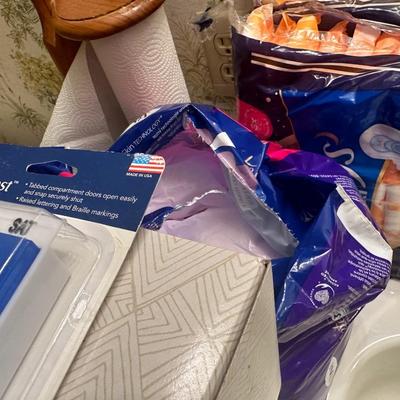 Adult diapers, Kleenex, and other toiletries lot