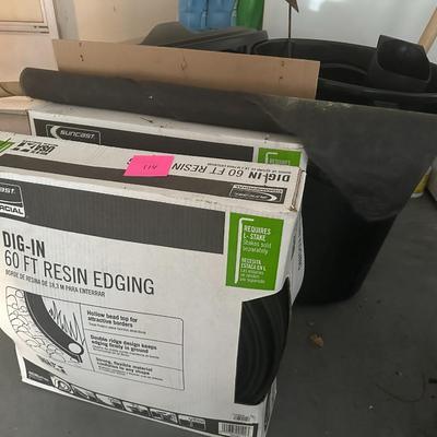 Lot of Garden Edging and 2 new trash cans