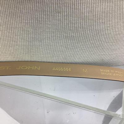 654 St. John Black Leather Belt