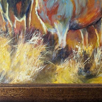 Sweet Cows on Canvas, Signed D Meyer