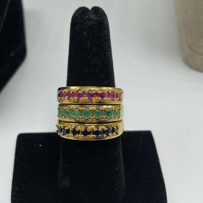 Ruby, Emerald, Sapphire Rings & 925 Necklaces (B4-SS)