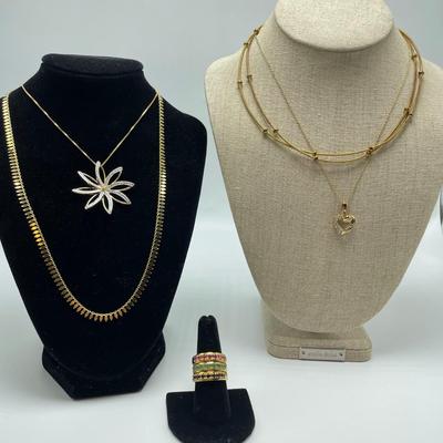 Ruby, Emerald, Sapphire Rings & 925 Necklaces (B4-SS)