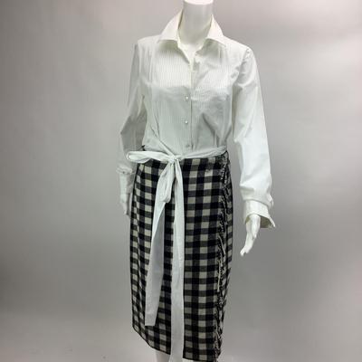 658 J.Peterman Co. Blouse Breeches Buffalo Plaid Skirt
