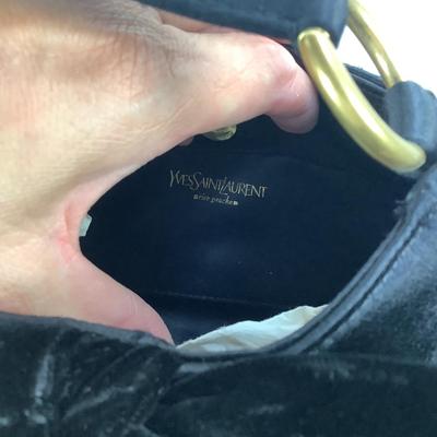 Lot  649 Yves Saint Laurent Black Evening Handbag with Velvet Bow/Gold Hardware