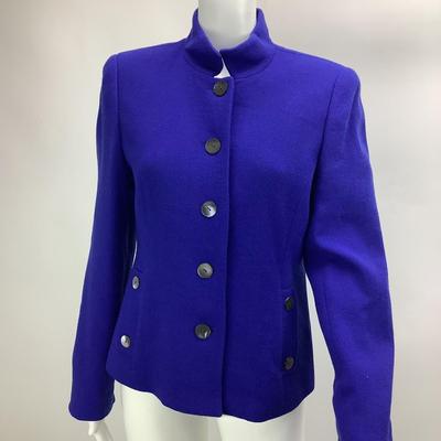 659 NINA MCLEMORE Wool Blazer Bright Blue