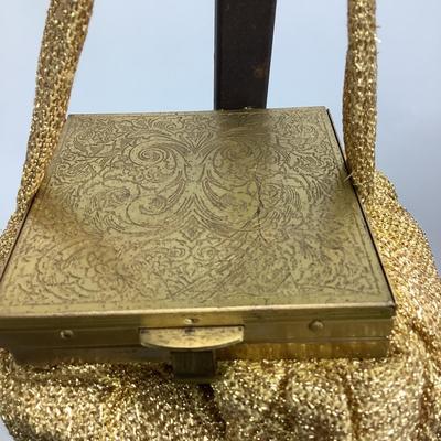 Lot 650. Antique Edward Bags, Golden Knit/Lined, with compact & mirror