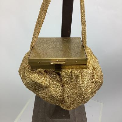 Lot 650. Antique Edward Bags, Golden Knit/Lined, with compact & mirror