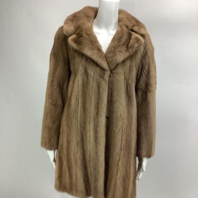 679 Vintage Mid Length Brown Mink Coat
