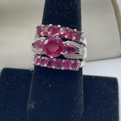 Rubies! Rings, Earrings & Bracelets on 925 (B4-SS)