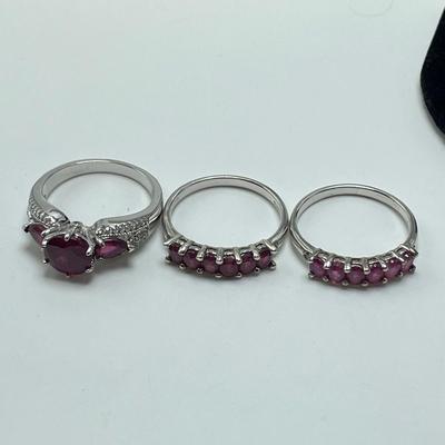Rubies! Rings, Earrings & Bracelets on 925 (B4-SS)