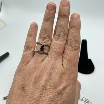 Rubies! Rings, Earrings & Bracelets on 925 (B4-SS)