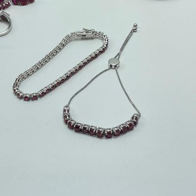 Rubies! Rings, Earrings & Bracelets on 925 (B4-SS)