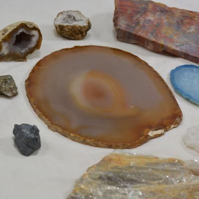 Collection of Geodes, Hematite, Mica, Jasper + More