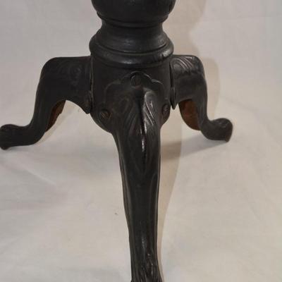 Antique/Vintage Adjustable Wood & Wrought-Iron Piano Stool
