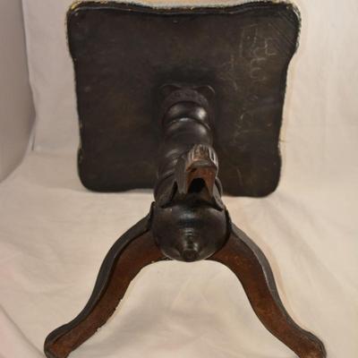 Antique/Vintage Adjustable Wood & Wrought-Iron Piano Stool
