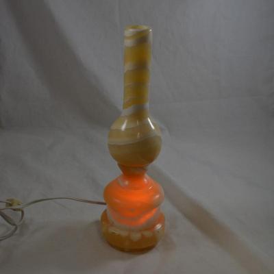 Vintage Blonde Agate Table Lamp 13.5"