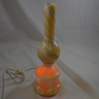 Vintage Blonde Agate Table Lamp 13.5"