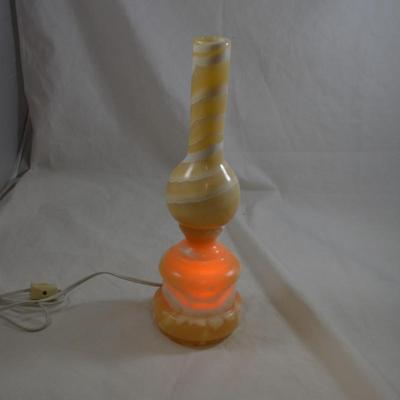 Vintage Blonde Agate Table Lamp 13.5"