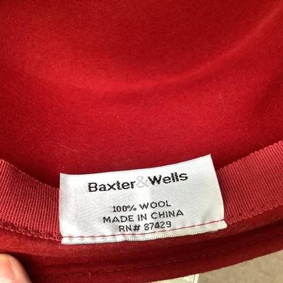 692 Baxter & Wells Red Wool Hat