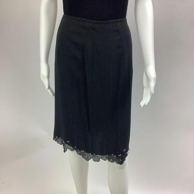 702 Akris Bergdorf Goodman Beaded Skirt 100% Silk